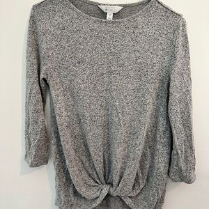 Market & Spruce Heather Gray Tied Knot Sweater - XS